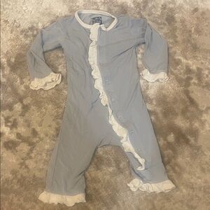 Kickee Pants Light Blue Ruffled Footie